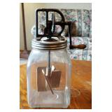Dazey 6 Quart Glass Butter Churn Number 60, Complete/Working