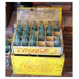 Vintage Coca Cola Bottling Company Wood Bottle Crate With Lid, 11" x 19.5" x 12", And Wood Bottle Tr