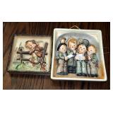 Vintage Goebel Hummel Plaques, Number 126 "Retreat To Safety" (5" x 5") And Number 134 "Quartet" (6.