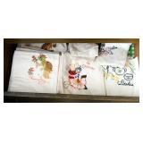 Vintage Embroidered Hand Towels Including Days Of The Week Turtles (Qty 12), Bumblebees (Qty 3), Kit