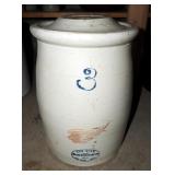 Antique Red Wing 3 Gallon Stoneware Butter Churn Crock With Lid