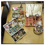 Vintage Costume Jewelry Assortment Including Pins, Earrings, Cuffs, Bracelets, Necklaces, Cufflinks,