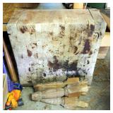 Antique Wood Butcher Block Table