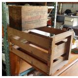 Winchester Small Arms Ammunition Wood Storage Box 8.5" x 14.5" x 9.25" And "Bobby" Wood Cantaloupe C