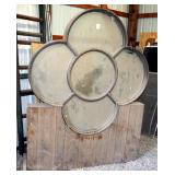 Weathershield Cloverleaf /Entryway Window 55.5" x 56.5" Mounted To Display Base