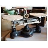 Antique Balance Scales, Qty 2, And Amco Adding Machine