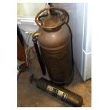 Vintage 2.5 Gallon American Lafrance Fire Engine Company Fire Extinguisher And Pyrene Fire Extinguis