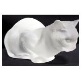 Lalique Crystal Crouching Cat Figurine, 4.25" High
