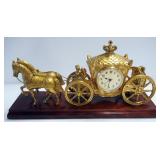 Cinderella Carriage Style Table Clock On Base By Sessions United, Powers On