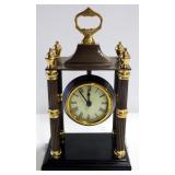 Bombay Prestige 4-Column Battery Operated Table Clock With Brass Top And Solid Base