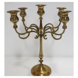 Brass Candlabra With Articulating Arm, Holds 5 Candles. 13" High