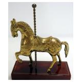Brass Carousel Horse On Base, 7.25" High