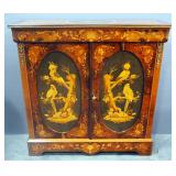 Italian Napoleon III Style Walnut Cupboard, Inlaid Surface, Walnut, Briar And Rosewood Doors, With K