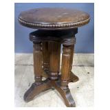 Antique Piano Stool, Ajustable Height Seat