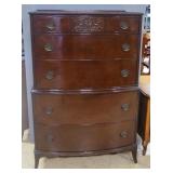 Mallary Bedroom Furnishings Antique 5-Drawer Chest Of Drawers With Brass Pulls, 55.75" H x 37.5" Wid