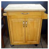 Rolling Kitchen Utility Cart With Single Drawer And 2-Door Lower Compartment With Removable Shelf An