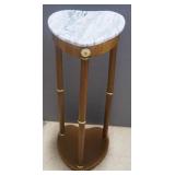 Valentine Heart Shaped Marble Top Side Table, 27.5" High x 11.5" Wide