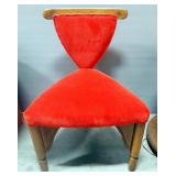 Chair With Padded Upholstered Triangle Shape Plush Seat And Back, 29.5" High