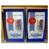 Anheuser Busch Natural Light Beer 3-Dimensional Wall Hangings, Qty 2, And Michelob Back Bar Mirror