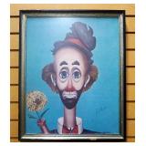 Autographed Red Skelton (American, 1913-1997) Print Of "Flower Power", Framed, Under Glass, 18" Wide