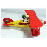 Snoopy Red Baron Bi-Plane 1965 Aviva Toy Diecast Plane