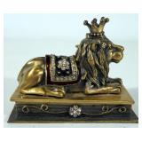Household Decor, Includes Lion Trinket Box, Glass Paperweight, Glass Oil Burner And Display Shelf