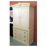 3 Drawer Armoire With Nickel Finish Hardware, 82.25" x 44.5" x 21.5"