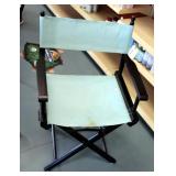 Wood Framed Folding Directors Chairs, Qty 3, 34" Tall