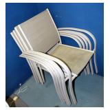 Metal Framed Patio Chairs, 33" x 24" x 23", Qty 5