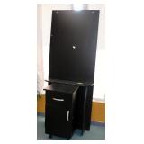 Salon Stylist Station Including Work Table With Mirror 87" x 30.5" x 11" And Storage Cabinet 32" x 1