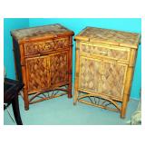 Single Drawer Woven Rattan Accent Cabinets, 31.5" x 22" x 13.5", Qty 2