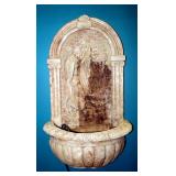 Cement Wall Fountain With Angel Motif, 33" x 18" x 11"