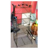 Folding Metal Bakers Rack With 3 Shelves, 49" x 21" x 14"
