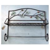 Decorative Metal Wall Shelves With Leaf Design, Qty 5, 15" x 18" x 7"