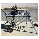 DeWalt 12" Electric Compound Miter Saw, Model DW715, Mounted To Ridgid Miter Saw Utility Vehicle, Mo