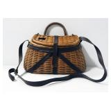 Wicker Creel Minnow Basket With Leather Straps
