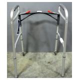 Deluxe Folding Walker, Two Button with 3" Wheels (No. 10206-4)