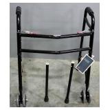 Roscoe Heavy Duty Deluxe 2-Button Walker With Wheels, Includes Spare Legs