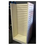 H-Shaped Rolling Slat Wall Double Sided Gondola Display, 65" High x 29" Wide x 29" Deep
