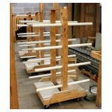 Rolling Wood And PVC Material Stands/Drying Racks, Qty 27, 66" x 40" x 25"