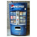 Dixie-Narco Pepsi Vending Machine, Model DN 501E HVSII-12, Contents Included, No Key, 73" x 36.5" x 