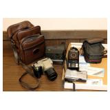 Camera Collection Including Olympus Camedia Digital Camera Model C-2500L, Chinon Handyzoom 5001 35-7