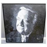 Walter Leland Cronkite Jr. Wall Trio, Includes Painted Portrait On Canvas By Jackie Grawe, Canvas Pr