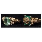 10K Gold Ring With Clear Stone, Size 9-1/4, 8.09 g Total Weight Including Stone