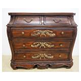 Two Drawer Chest Of Drawers With Brass Pulls, 34.5" High x 42" Wide x 19.5" Deep
