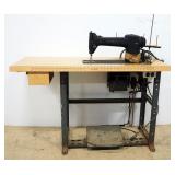 Singer Sewing Machine Model 245-3 SN# AF947261 On Phill-O-Craft Sewing Table, Motor Powers On But Ne