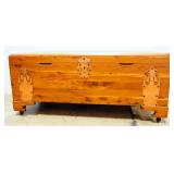 Rolling Storage Trunk With Hinged/Track Lid, On Wheels, No Key, 17.5" High x 44" Wide x 19" Deep