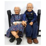William Wallace Jr. Grandma And Grandpa Porcelain Dolls, Bodies Are Stuffed, Approx 36" Long