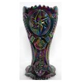 Carnival Glass, Includes Candy Dish With Lid, Pedestalled Candy Dish, And Vase, Total Qty 3