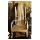 Bent Wood Slat Back Rocker, 46" x 24" x 34", Includes Foot Stool